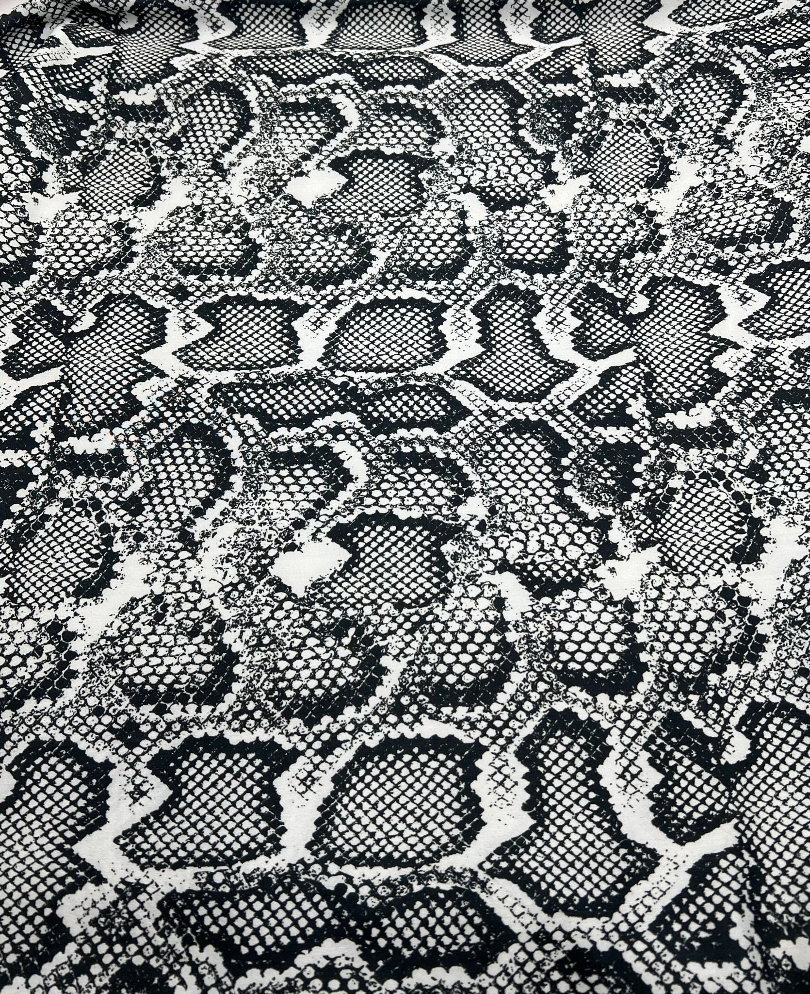Grey Snake Printed Swimwear / Sportswear 4 Way Stretch Fabric - T9 Fabrics